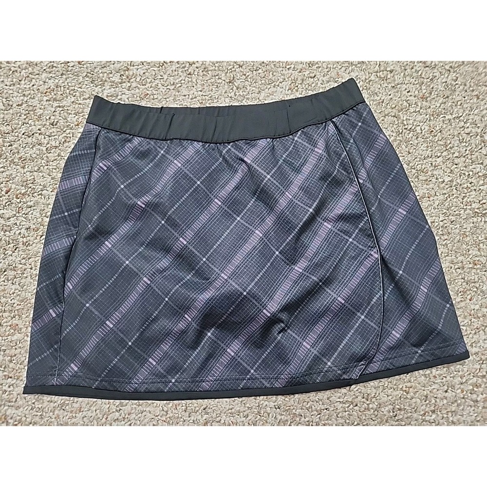Tommy Armour Women's Large Black Plaid Golf Skort Skirt Dri-Logic 31x16